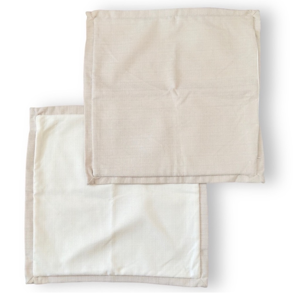 IVORY BEIGE 20x20 LINEN Decorative Accent Pillow Cover 2 Pc Set Modern Farmhouse